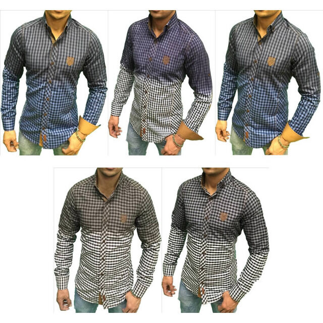 Herren Freizeit Business Hemden Langarm Oberteile