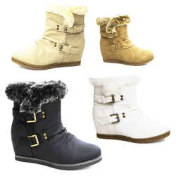 Damen Fell Stiefel Schuhe Herbst Winter Boots