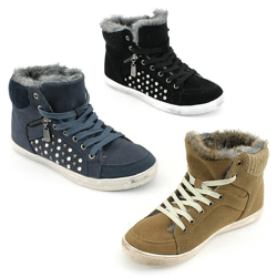 Ladies fur leisure shoes sneaker boots