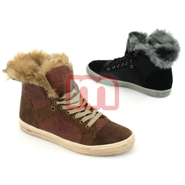 Ladies fur leisure shoes sneaker boots