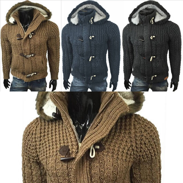 Herren Strick Jacke Langarm Oberteil