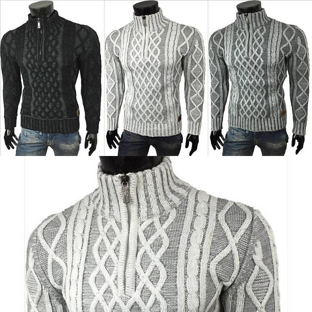 Herren Strick Pullover Langarm Shirts Oberteile