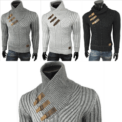 Herren Strick Pullover Langarm Shirts Oberteile