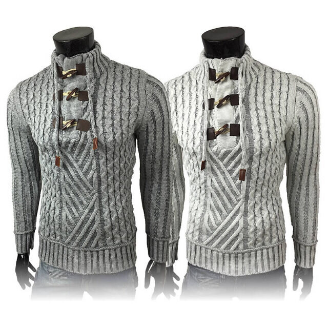 Herren Strick Pullover Langarm Shirts Oberteile