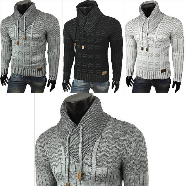Herren Strick Pullover Langarm Shirts Oberteile