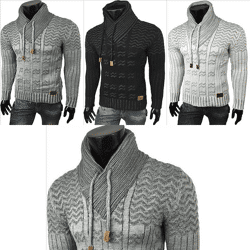 Herren Strick Pullover Langarm Shirts Oberteile