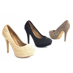 Ladies pumps glitter high heels shoes size 36-41 EUR 9.50 each
