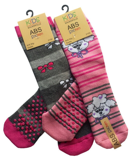 Kinder Vollfrottee-Socken mit Motiven und Anti-Rutsch-Sohle