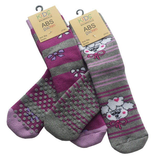 Kinder Vollfrottee-Socken mit Motiven und Anti-Rutsch-Sohle
