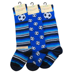 Kinder Baumwoll-Kniestrümpfe mit Fussball-Motiven