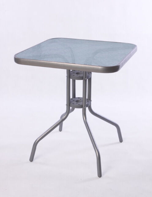 Gartentisch Bistrotisch Balkontisch Glastisch 60 x 60 cm Beistelltisch