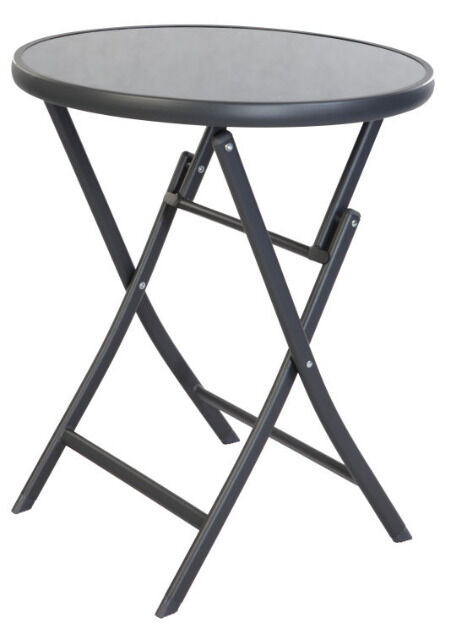 Klappbarer Gartentisch Bistrotisch Balkontisch Glastisch Ø 70cm rund
