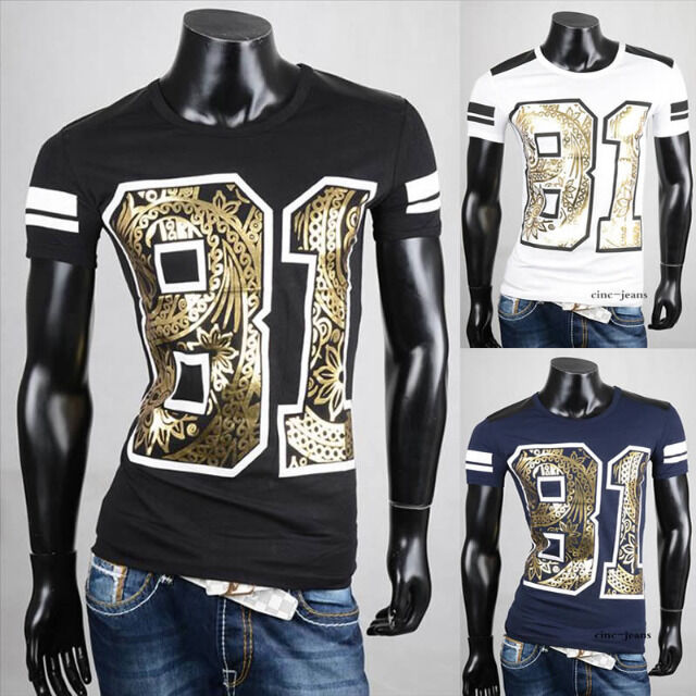 Herren Freizeit T-Shirts Oberteile Kurzarm Shirt