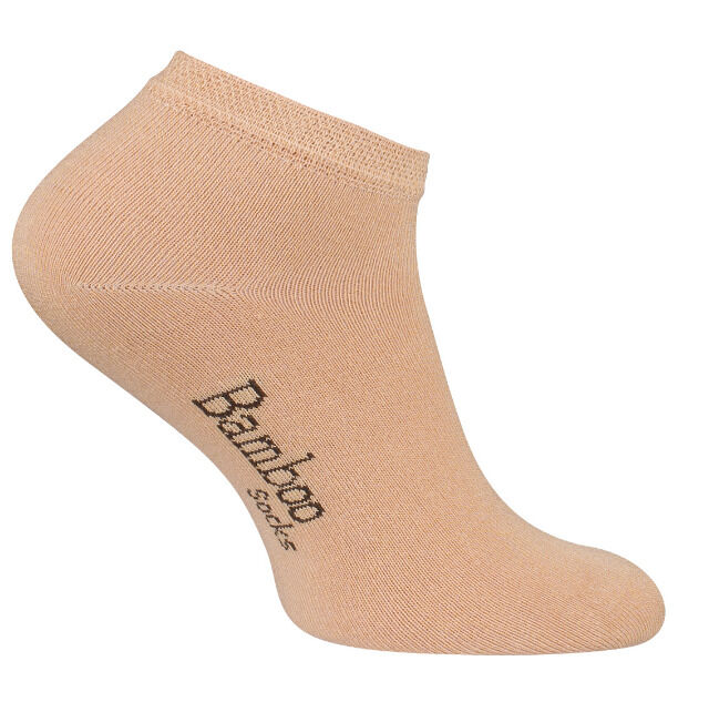 Vincent Creation® Unisex BAMBUS-Sneakersocken mit nahtloser Spitze in beige