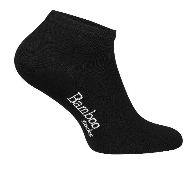 Vincent Creation® Unisex BAMBUS-Sneakersocken mit nahtloser Spitze in schwarz
