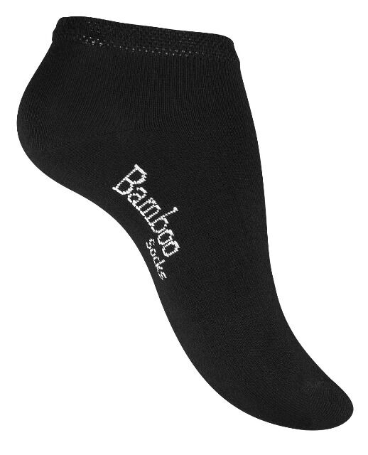 Vincent Creation® Unisex BAMBUS-Sneakersocken mit nahtloser Spitze in schwarz