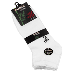 Vincent Creation® Unisex BAMBUS-Sneakersocken mit nahtloser Spitze in weiss