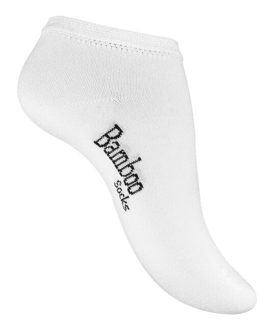 Vincent Creation® unisex BAMBUS sneaker socks with seamless toe in white