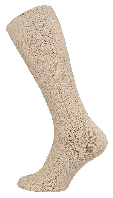 Unisex Trachtensocken mit Zopfmuster und Leinen im Einzelpack