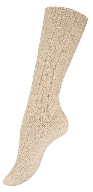 Unisex Trachtensocken mit Zopfmuster und Leinen im Einzelpack