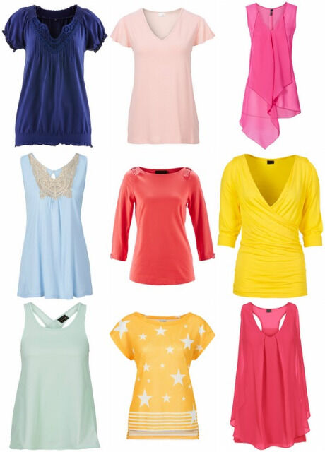 Damen Sommer Oberteile Mix T-Shirts und Tops