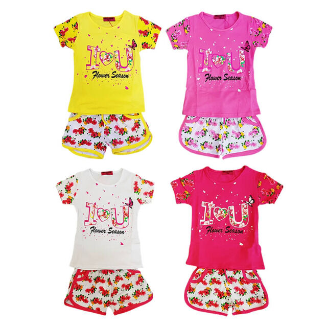 Kinder Mädchen Sport T-Shirt Hosen Sets