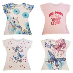 Kinder Mädchen Sommer Freizeit Shirts Mix