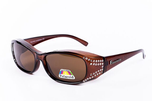 Figuretta Sonnenbrille Überbrille in weiß, schwarz, braun und Leoparden-Muster mit Strass