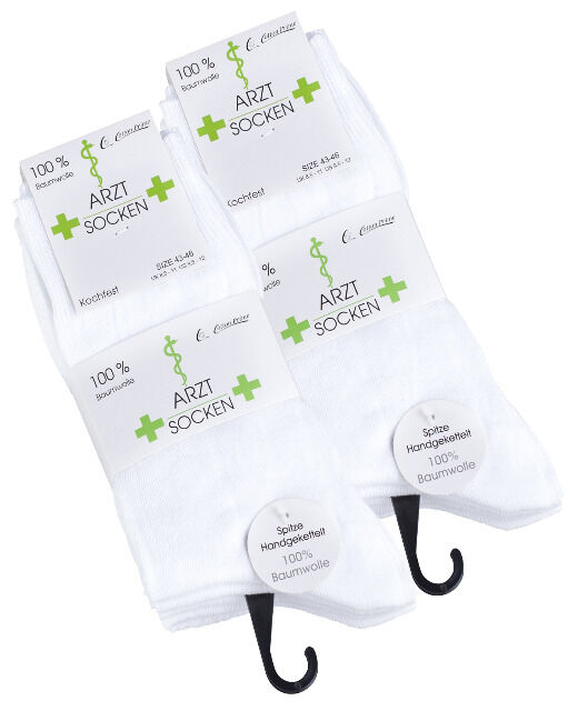 Arztsocken 100% Baumwolle Doppelzylinder in weiss