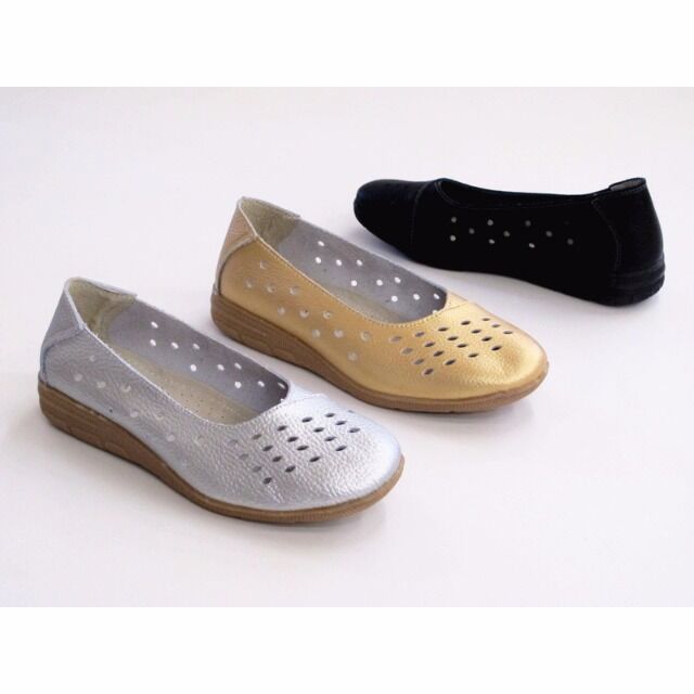 Genuine leather - ladies slip-on half shoes ballerina