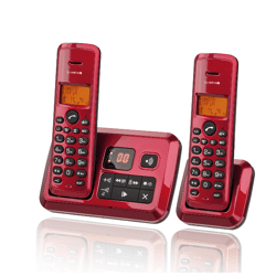 Olympia Certo Answer Twin cordless duo phone with AB in red