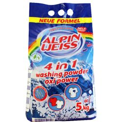Waschmittel, Vollwaschmittel, Washing Powder,  Alpinweiss 5 kg= 66 WG Plastikbeutel, OXI POWER