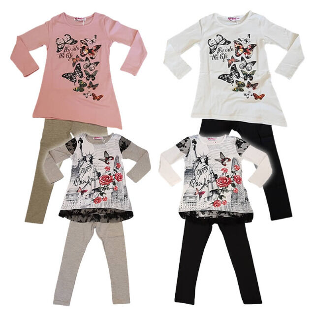 Mädchen Langarm Shirts mit Hosen im Set