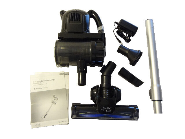 Sichler 2in1-Akku-Zyklon-Staubsauger BHS-400.ak mit rotierender Bürste beutellos