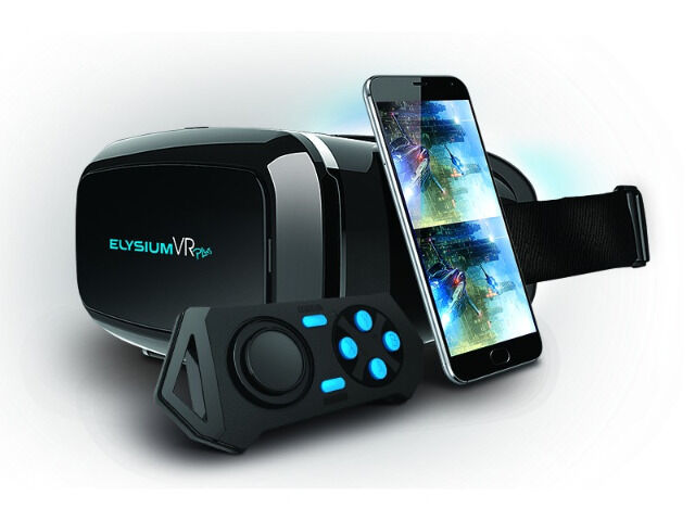 GoClever Elysium VR Plus Brille 3D virtual reality Cardboard mit Controller für Smartphones