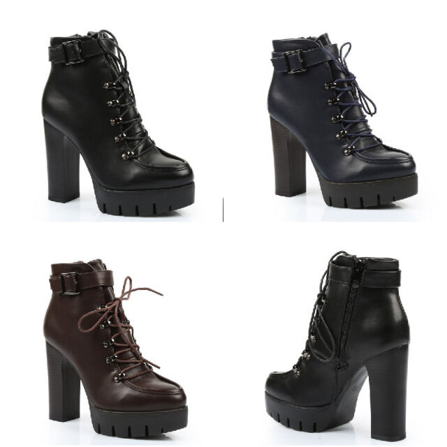 Damen Herbst Winter Stiefeletten Schuhe