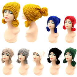 Damen Herbst Winter Fell Mützen Mix je 1,69 EUR