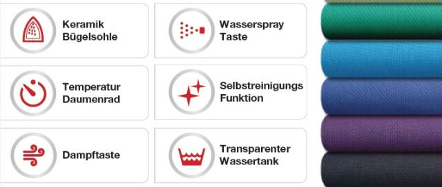 SilverStone DB-2000W.12 Dampfbügeleisen mit Keramik Sohle und Selbstreinigungsfunktion