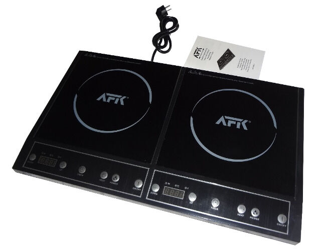 AFK Doppel-Induktionskochfeld Kochplatten 2000W+1400W schwarz Induktionskochplatten