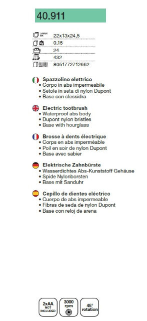 Beper 40.996 elektrische Zahnbürste für Kinder im Seepferdchen Design mit Sanduhr