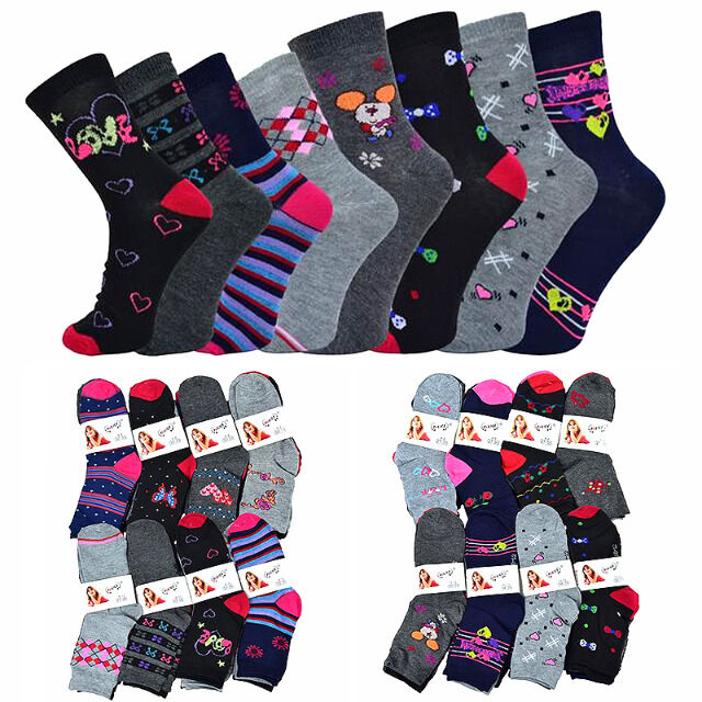 Mädchen Socken Baumwolle Mix Gr. 27-39 für 0,29 EUR
