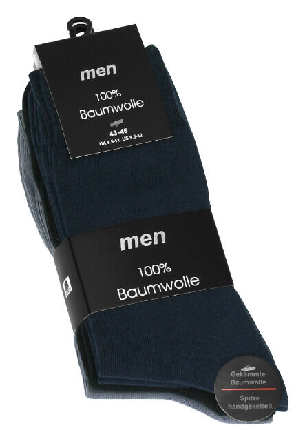 Herren Socken aus 100% Baumwolle in Blautönen