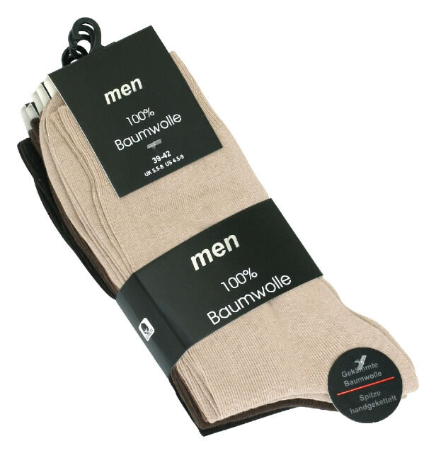 Herren Socken aus 100% Baumwolle in Brauntönen