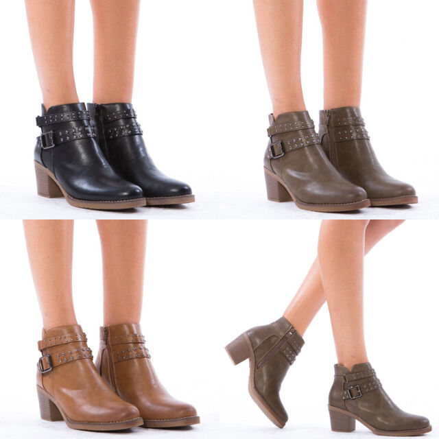 Damen Herbst Winter Stiefeletten Schuhe 