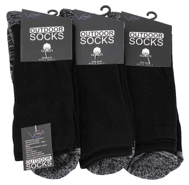 VCAsport Herren Baumwoll-Outdoorsocken mit Spezialpolsterung auch in Gr. 47/50