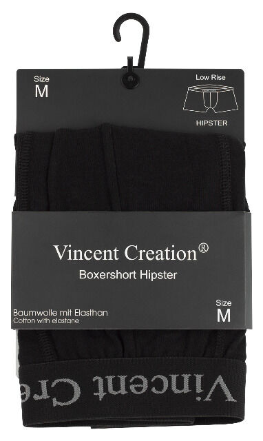 Vincent Creation® Herren Baumwoll-Retroshort in schwarz