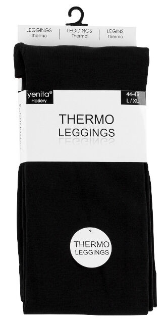 Yenita® Damen THERMO-Leggings innen kuschelig angeraut in schwarz 