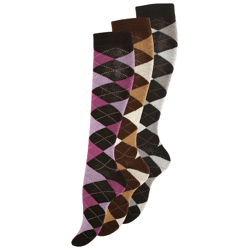 Damen Baumwoll-Kniestrümpfe mit schönem Rautenmuster