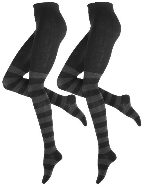 Yenita® Damen Baumwoll-Strickstrumpfhose mit Blockringel