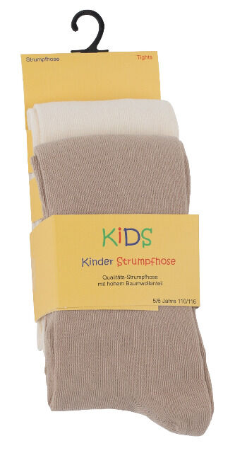 Kinder Baumwoll-Strumpfhosen in beige-wollweiss